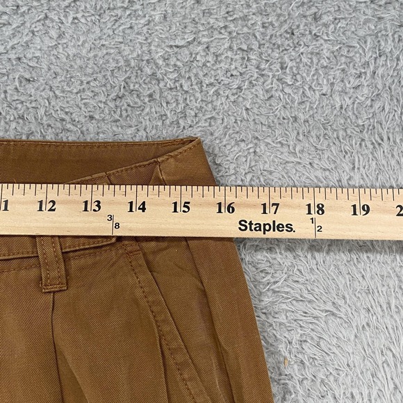 Madewell Trouser Pants Womens 8 Brown Pleated Wide Leg Relaxed Linen Minimalist - Picture 4 of 15
